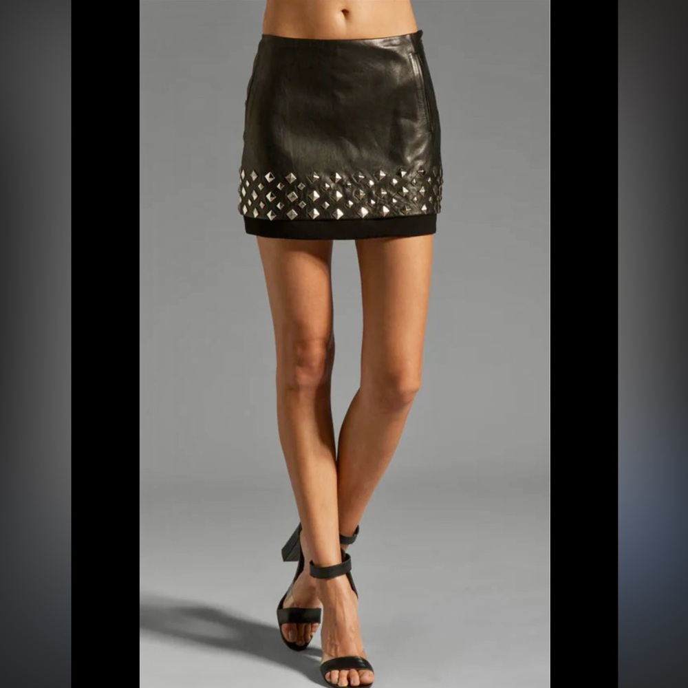 Black and Silver Studded Mini Skirt